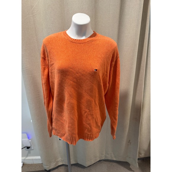 Tommy Hilfiger Other - Tommy Hilfiger Mens‎ XL Embroidered Orange Crew Neck Sweater